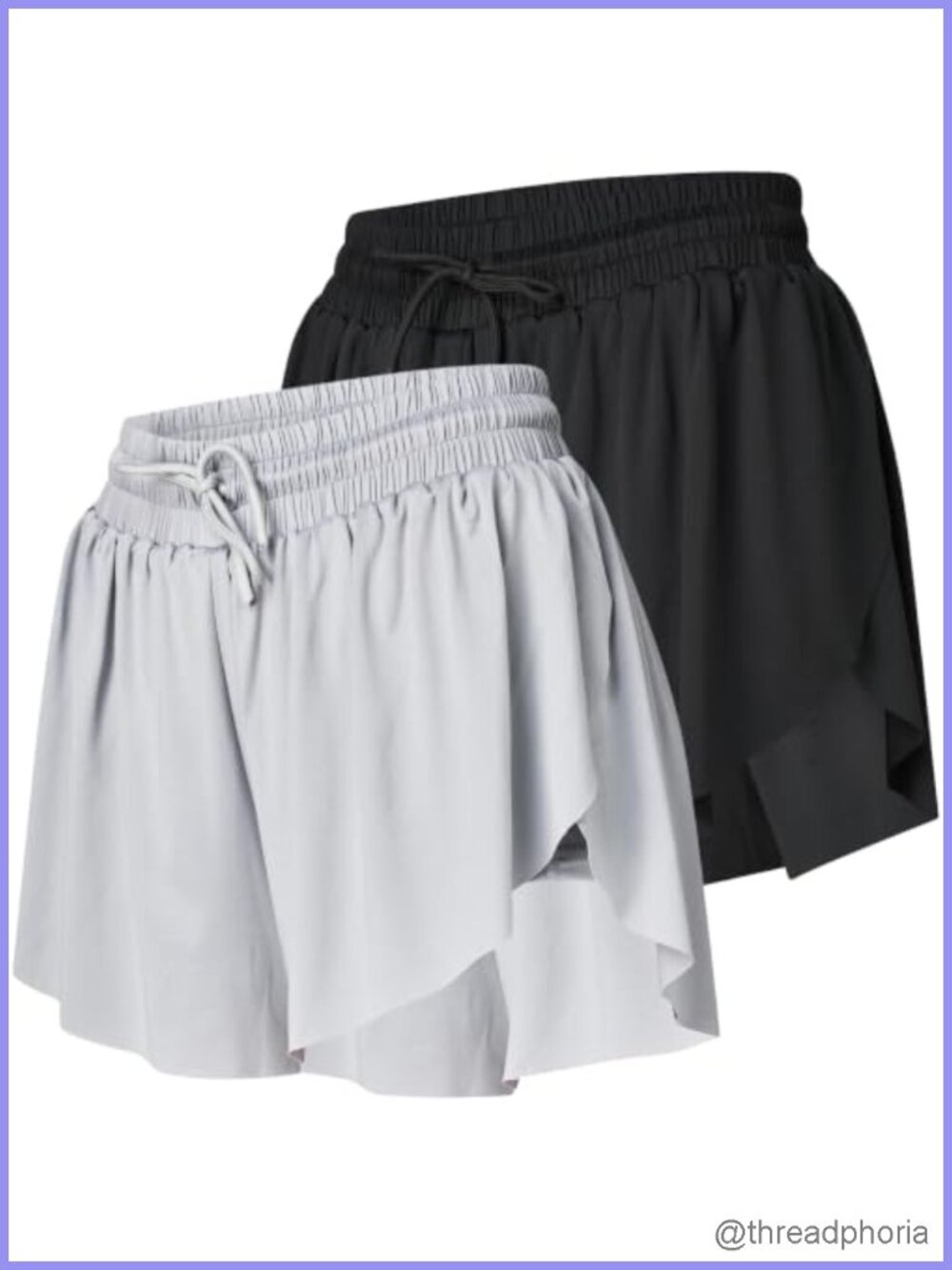 2 Pack Women's Flowy Athletic Running Shorts with Moisture-Wicking Stretch